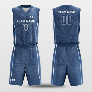 Latitude and Longitude Customized Basketball Set Blue