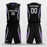 Black & PurpleCustomized Plume Reversible Basketball Set