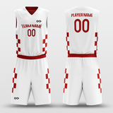 Red&White Customized Blocks Reversible Basketball Set