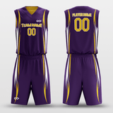 Yellow&Purple Customized Murmur Reversible Basketball Set