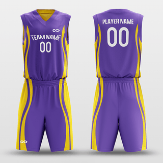 Purple&Yellow Customized Classic33 Reversible Basketball Set