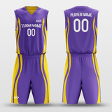 Purple&Yellow Customized Classic33 Reversible Basketball Set