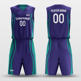 Purple&Green Customized Classic34 Reversible Basketball Set