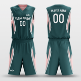 Green & Pink Customized Plume Reversible Basketball Set
