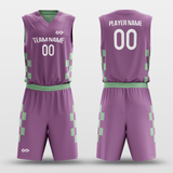 Purple&Green Customized Blocks Reversible Basketball Set