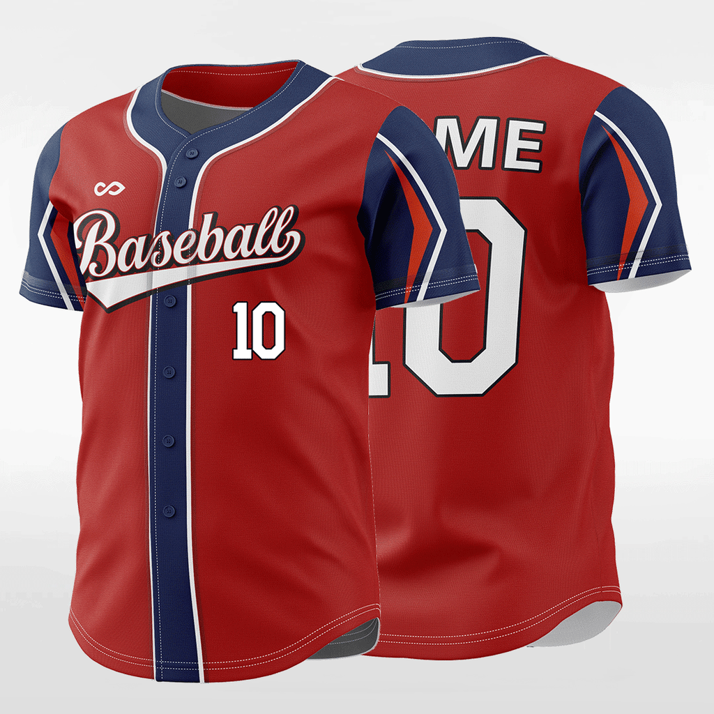 Red&Blue Sublimated Baseball Jersey