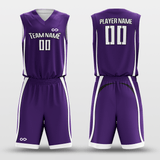 White&Purple Customized Classic20 Reversible Basketball Set