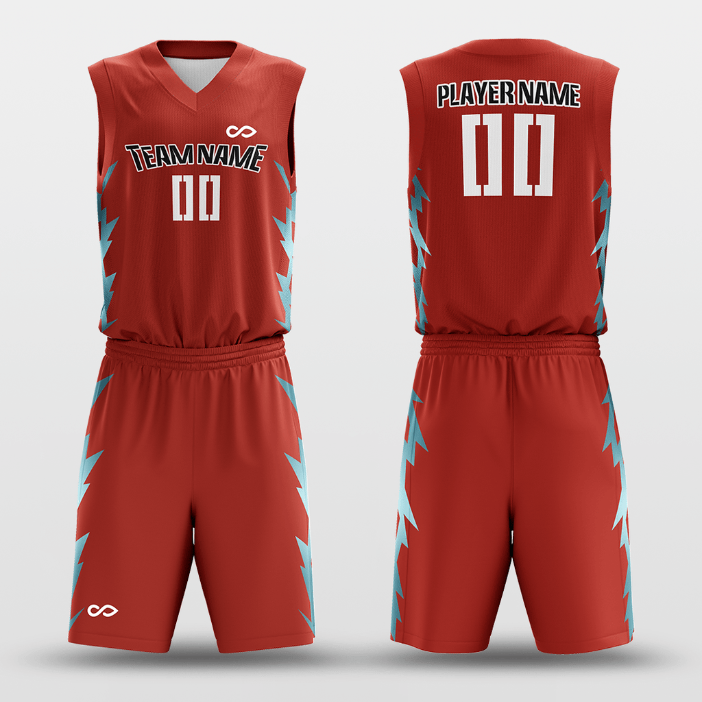 Red Spark Sublimated Basketball Uniform