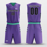 Purple&Cyan Customized Classic49 Reversible Basketball Set