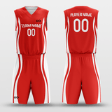Red&White Customized Classic31 Reversible Basketball Set