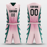 Pink&Dark Green Customized Classic48 Reversible Basketball Set