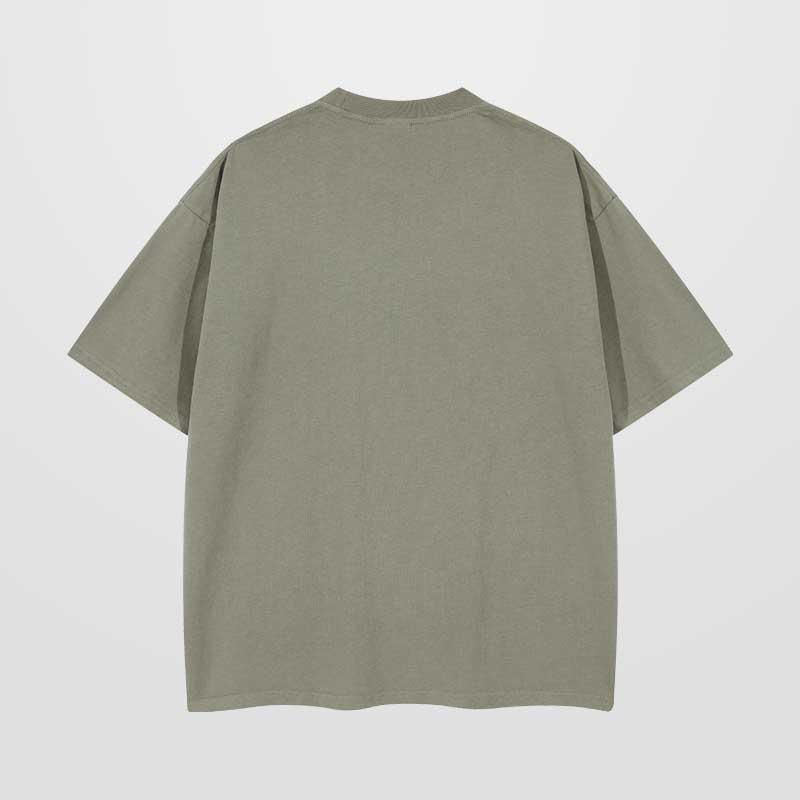 Grayish Green 190GSM Heavyweight T-Shirt Print Design 