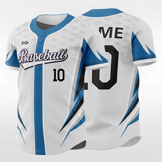 White&Blue Sublimated Baseball Jersey