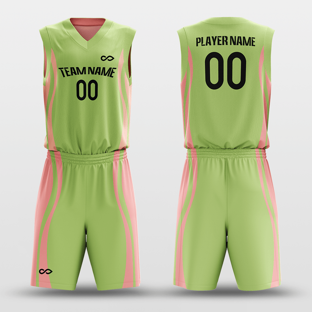 Pink&Green Customized Classic32 Reversible Basketball Set