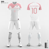 Pink and White Men Custom Soccer Uniforms