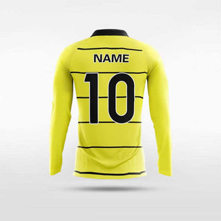 Custom Lucifer Yellow Long Sleeve Soccer Jersey