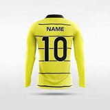 Custom Lucifer Yellow Long Sleeve Soccer Jersey