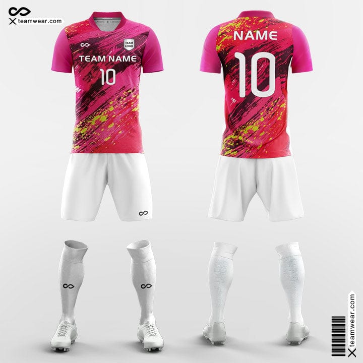 Design Pink Soccer Jerseys, Pink Football Uniforms Print-XTeamwear