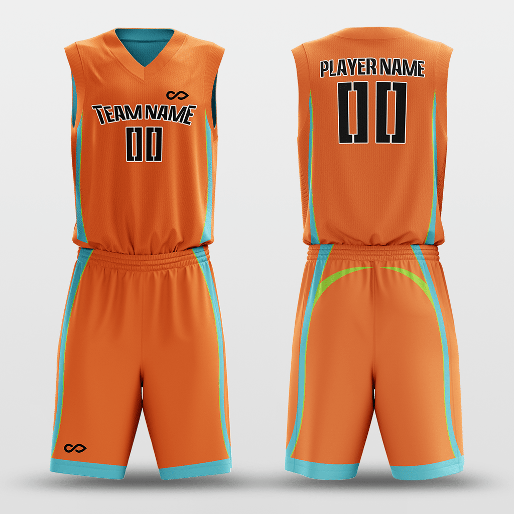 Cyan&Orange Reversible Basketball Set