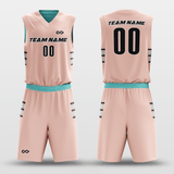 Cyan&Light Pink Reversible Basketball Set