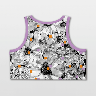 Custom Pixel Flower Women Crop Tops