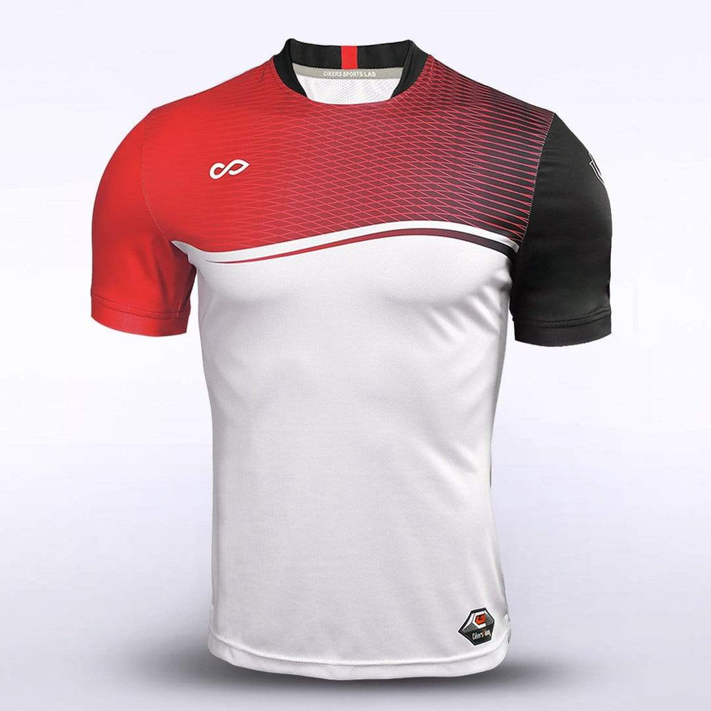 Custom Red & White Men's Soccer Jersey