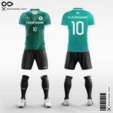 Green Geo Custom Striped Sublimation Soccer Kits