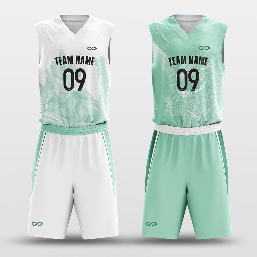 Wholesale 2020 Fully Sublimation Latest Design Light Blue Basketball Jersey  and Shorts Kit From m.