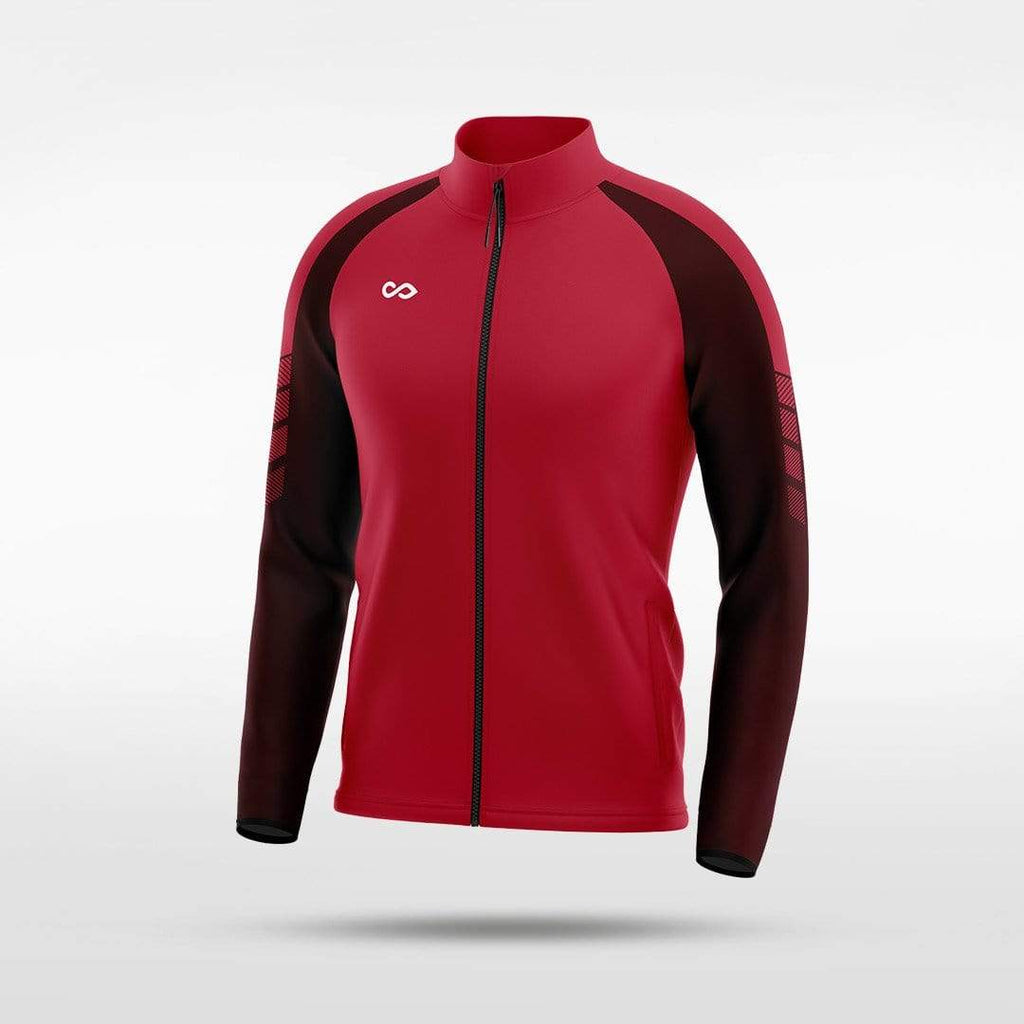 Red Embrace Wind Stopper Customized Full-Zip Jacket Design