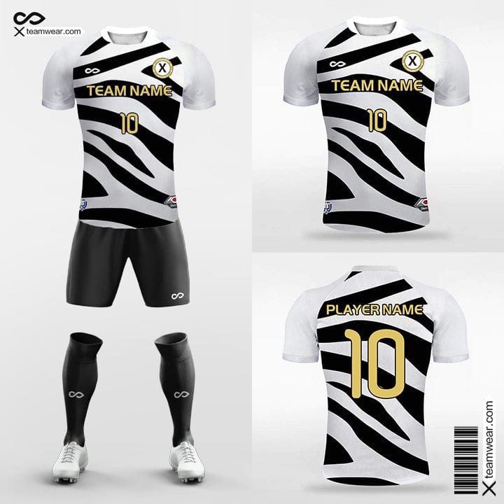 White Stripped-Custom Soccer Jerseys Kit Sublimated Design-XTeamwear