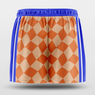 Custom Checkerboard Youth Shorts Orange