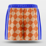 Custom Checkerboard Youth Shorts Orange