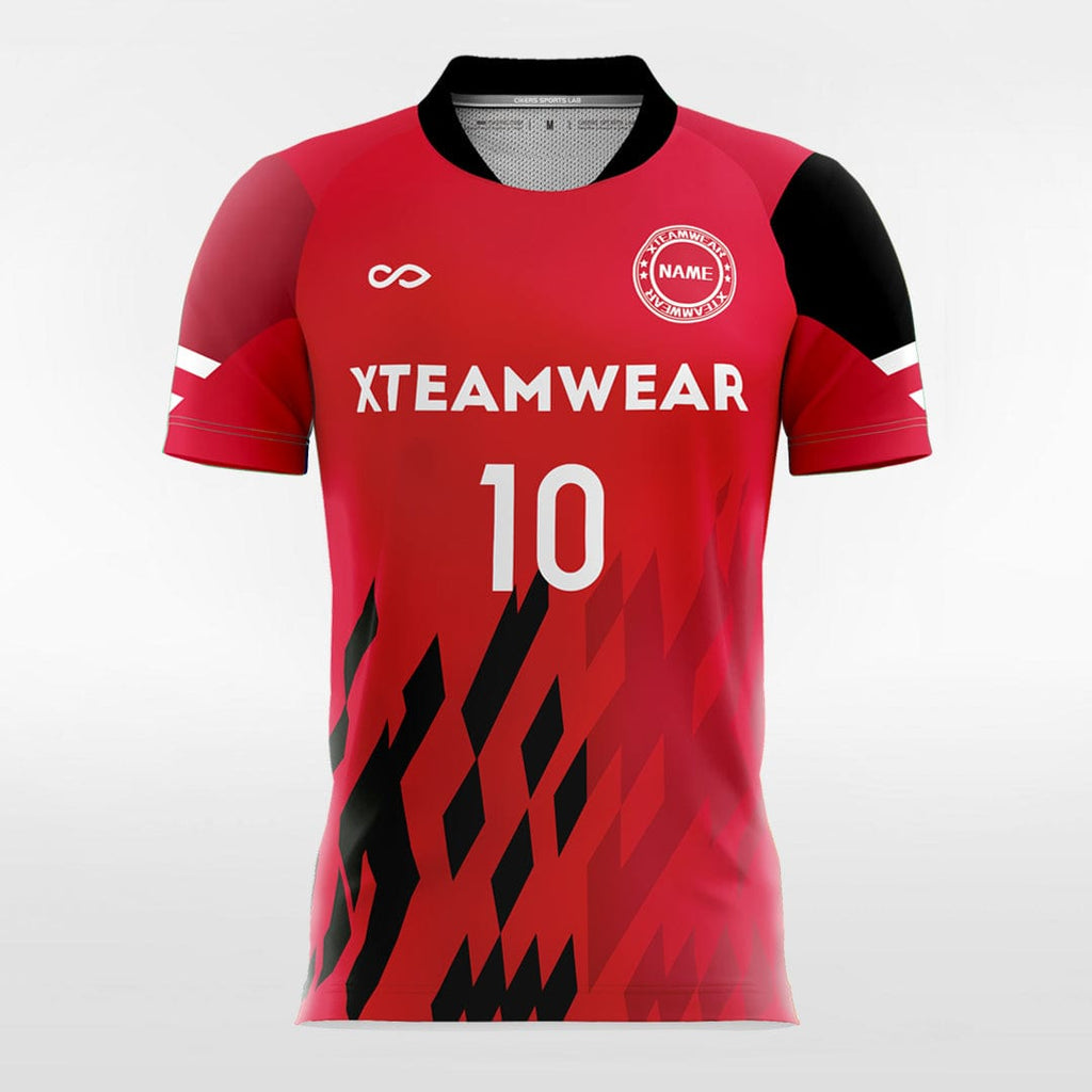 Pixel Fire - Customized Men's Sublimated Soccer Jersey Red / L
