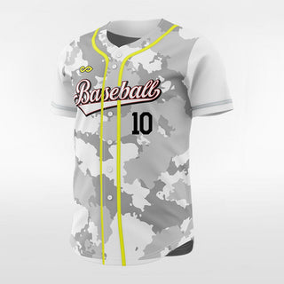 Camouflage Men Button Down Baseball Jersey