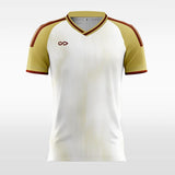 Custom White and Yellow Sublimated Soccer Jersey