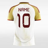 White and Yellow Stripe Soccer Jersey