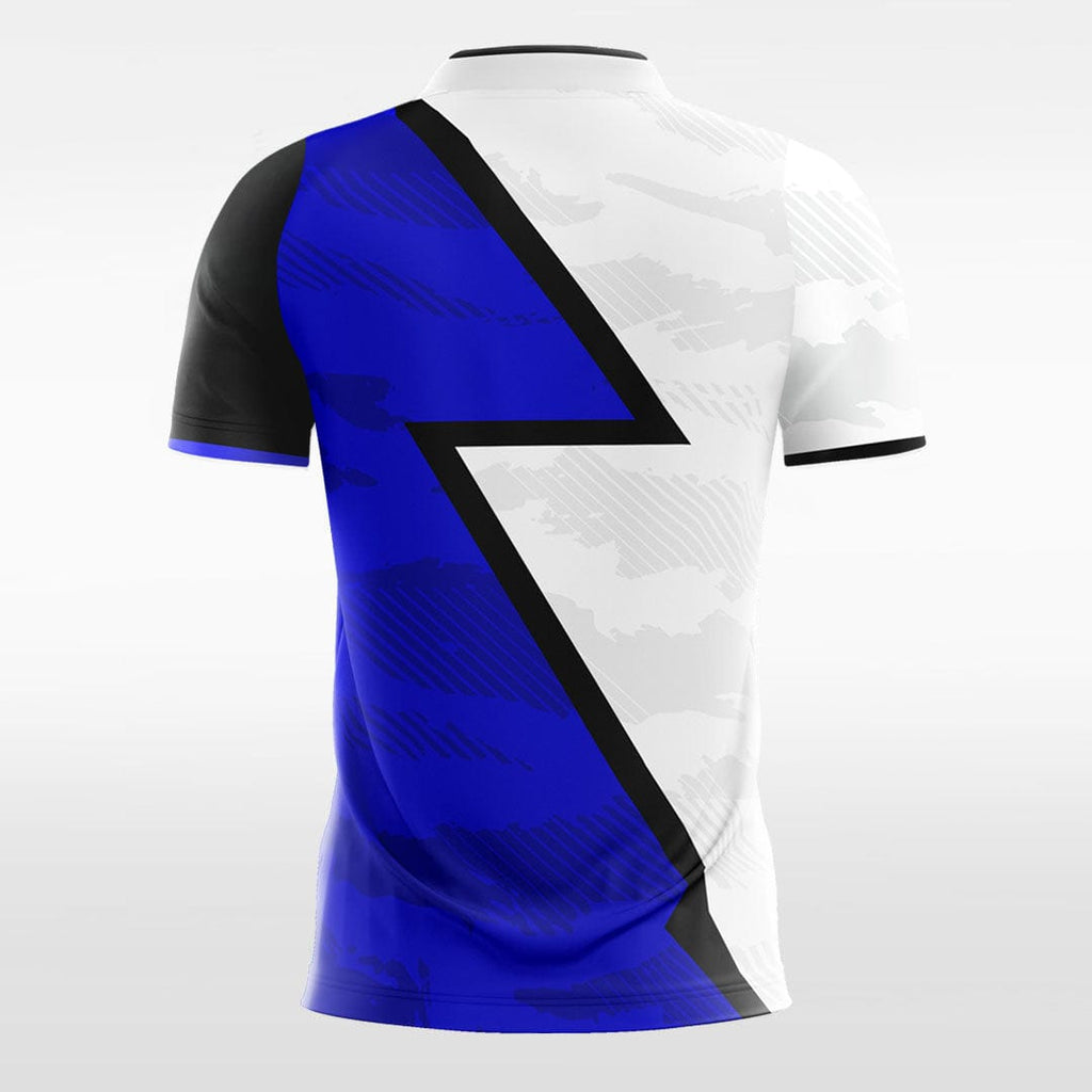 White and Blue Men's Team Soccer Jersey Design