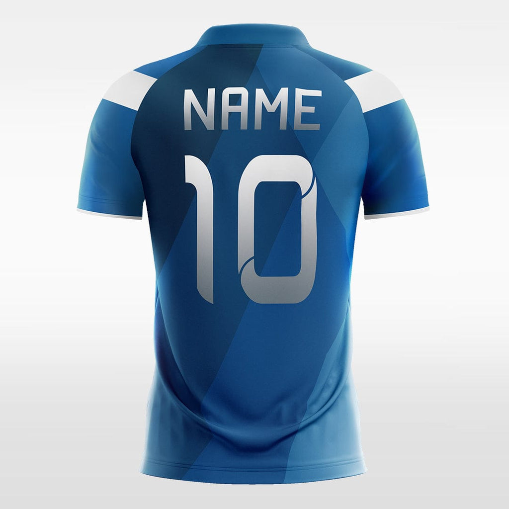 Blue Customized Men's Sublimated Soccer Jersey Mockup