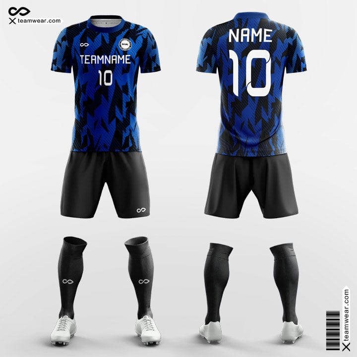 Buy ORKY Custom Soccer Jersey Short Long Sleeve Shirt Men Kids Personalized  Name Number Logo Football Team Uniform(Blue Red 110cm) at