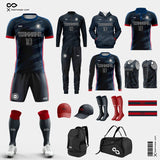 Black Red Soccer Jersey Uniform Pack List