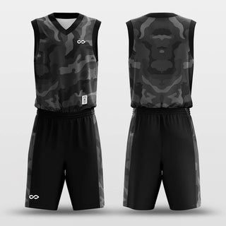 Black Basketball Jersey Set Custom Camo