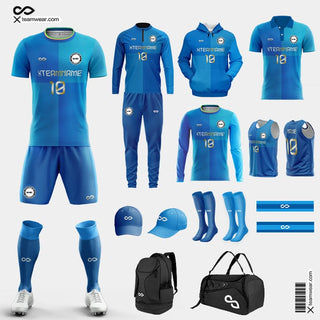 Blue Block Soccer Jerseys Kit