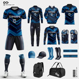 Blue Wave - Custom Soccer Uniforms Kit Sublimated for Team