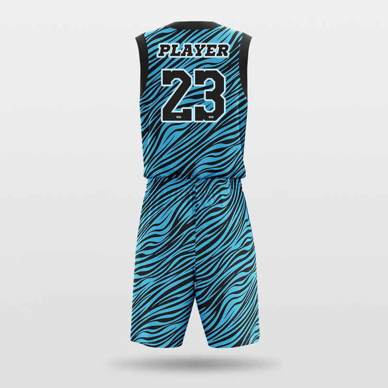Latest Cool Basketball Uniform Design Color Blue Sublimated Custom