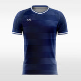 Custom Navy Blue Stripe Sublimated Soccer Jersey Design