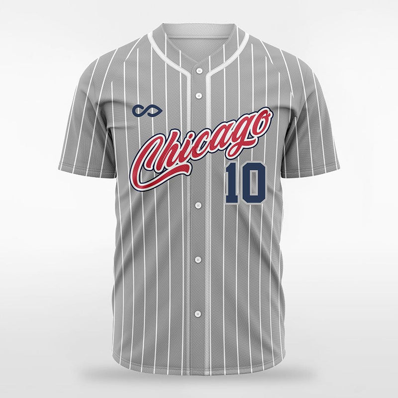 Dark Gray Embroidered Baseball Jersey