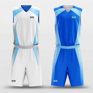 Dashing Custom Youth Basketball Set Design White and Blue