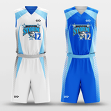 Custom Sublimation Printing Basketball Set White and Blue