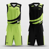 Reversible basketball jersey set for kids green and black