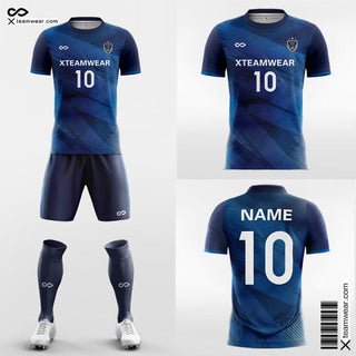 Fashion Moire Blue Soccer Jersey Kit for Youth